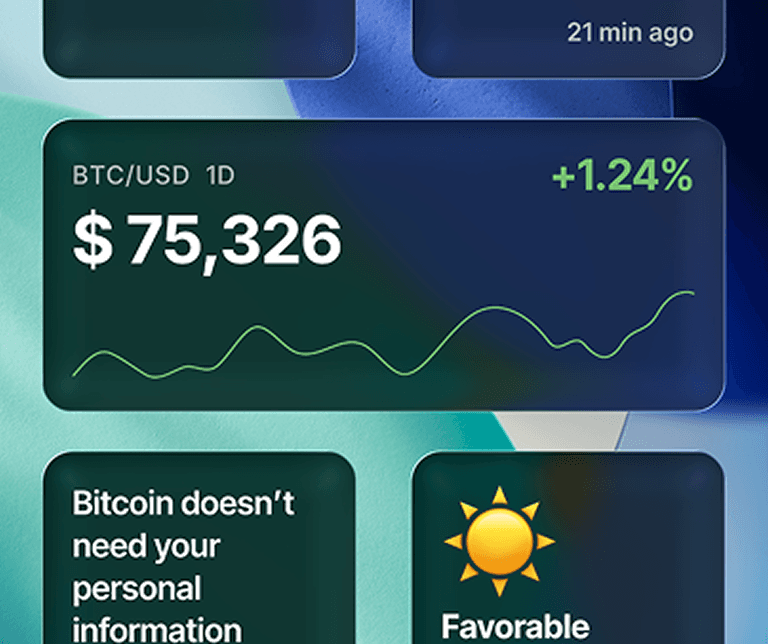 Bitkit home screen widgets